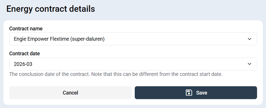 Example flex energy contract configuration