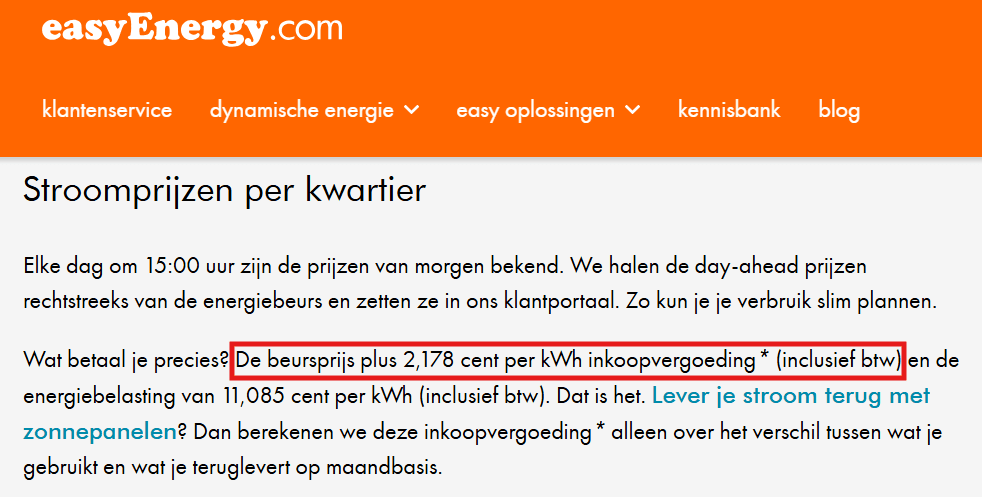 Easy Energy website contract details