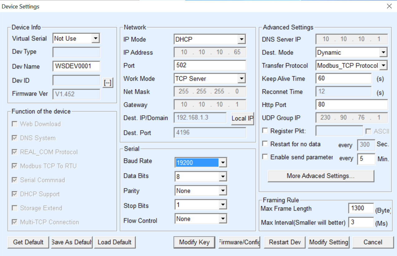 Waveshare Device Settings