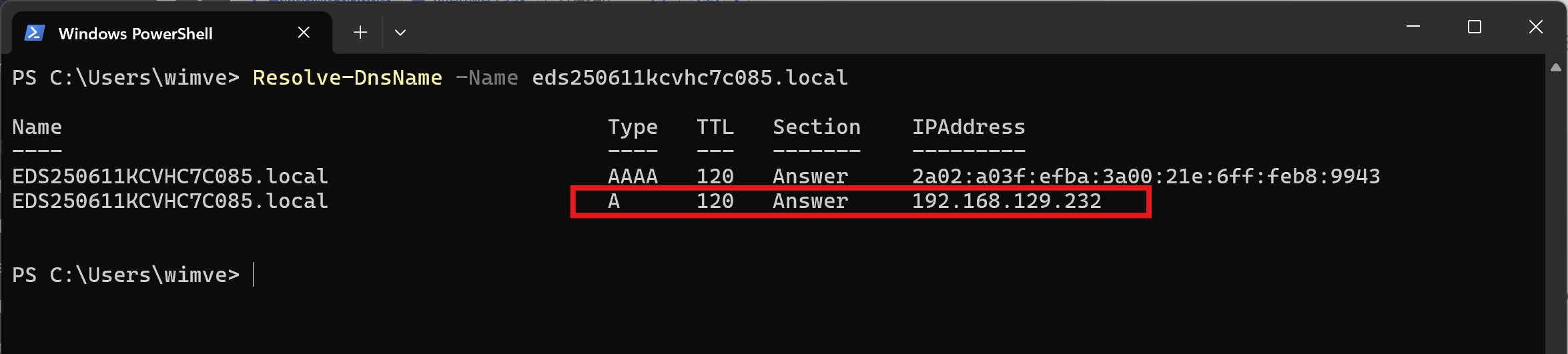 Powershell mDNS