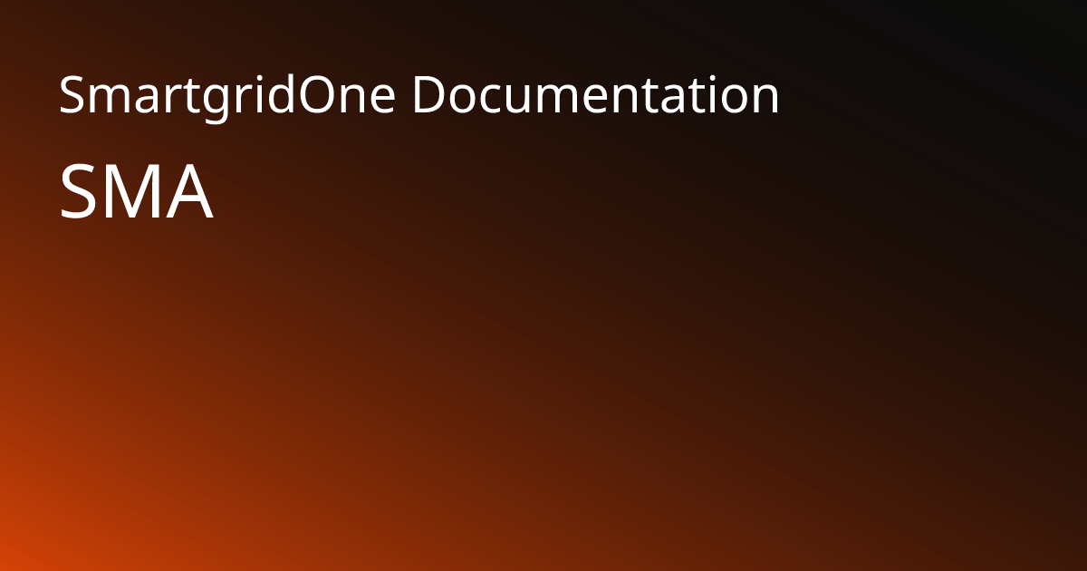 SMA | SmartgridOne Documentation