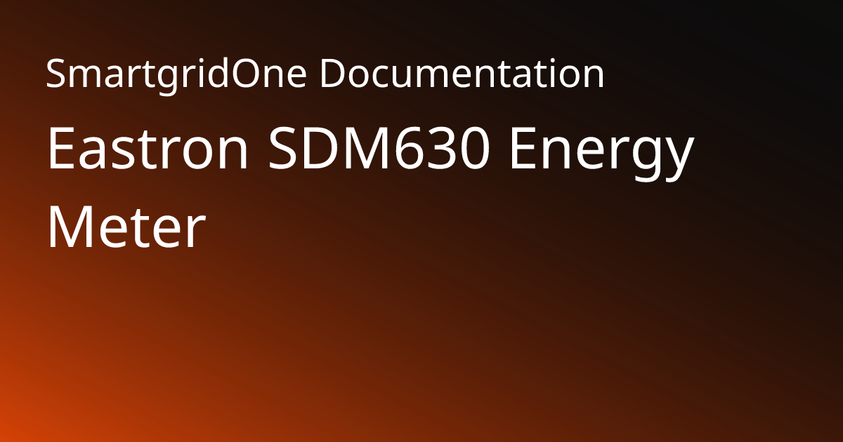 SDM630 | SmartgridOne Documentation