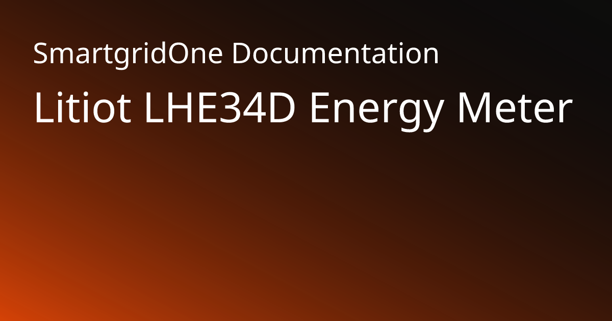 Litiot | SmartgridOne Documentation