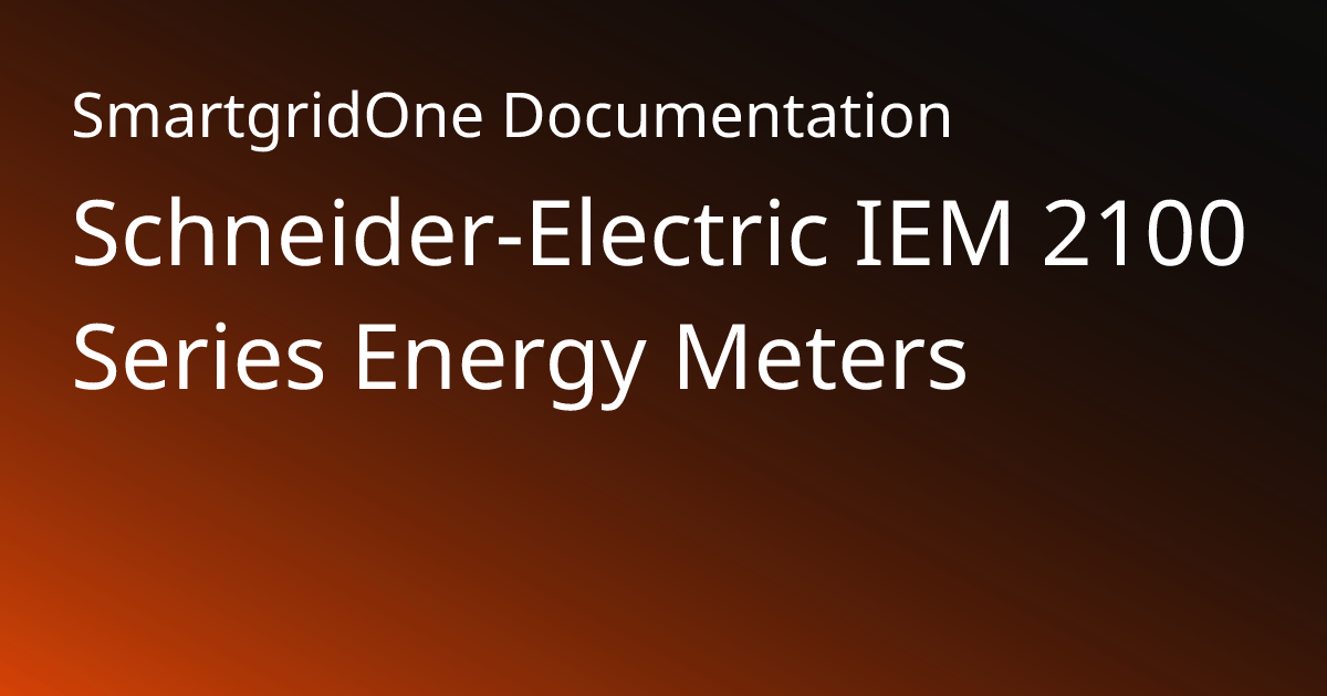 IEM 2100 Series | SmartgridOne Documentation