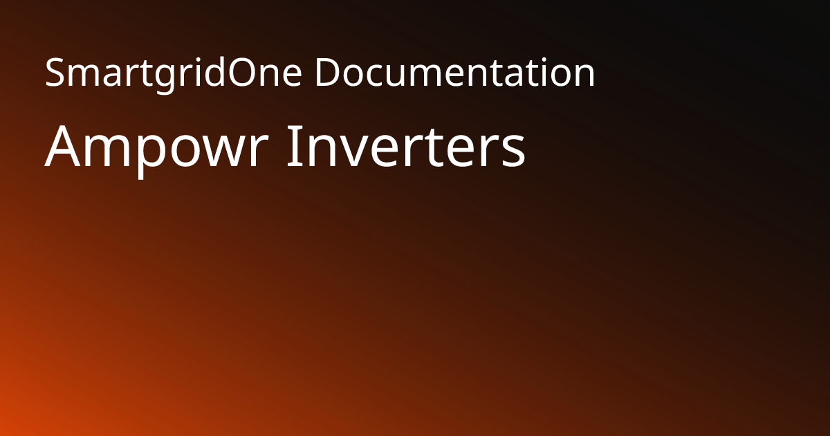 Ampowr | SmartgridOne Documentation