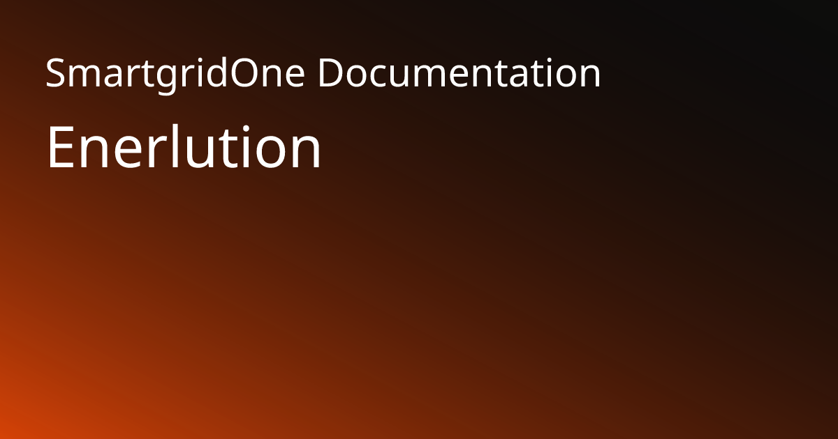Enerlution | SmartgridOne Documentation