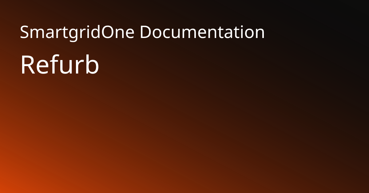 Reacondicionamiento | SmartgridOne Documentation