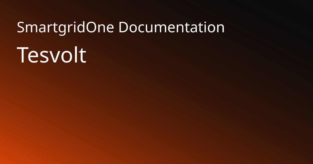 Tesvolt | SmartgridOne Documentation