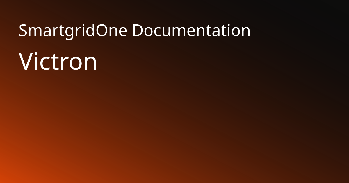 Victron | SmartgridOne Documentation