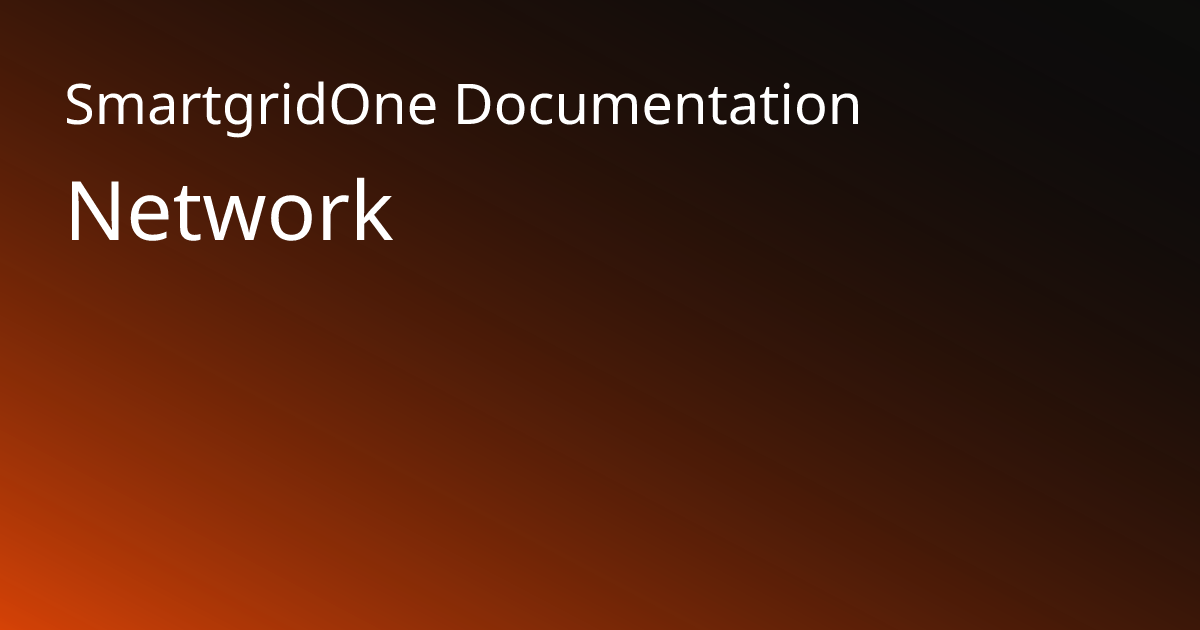 Network | SmartgridOne Documentation